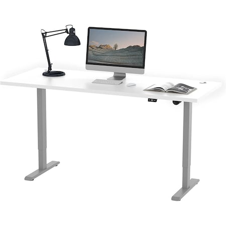 We'Re It Lift It Electric Sit Stand Desk, 46.25 H, 30 W X Laminate wood, metal, Brushed Silver VL12BS6030-459